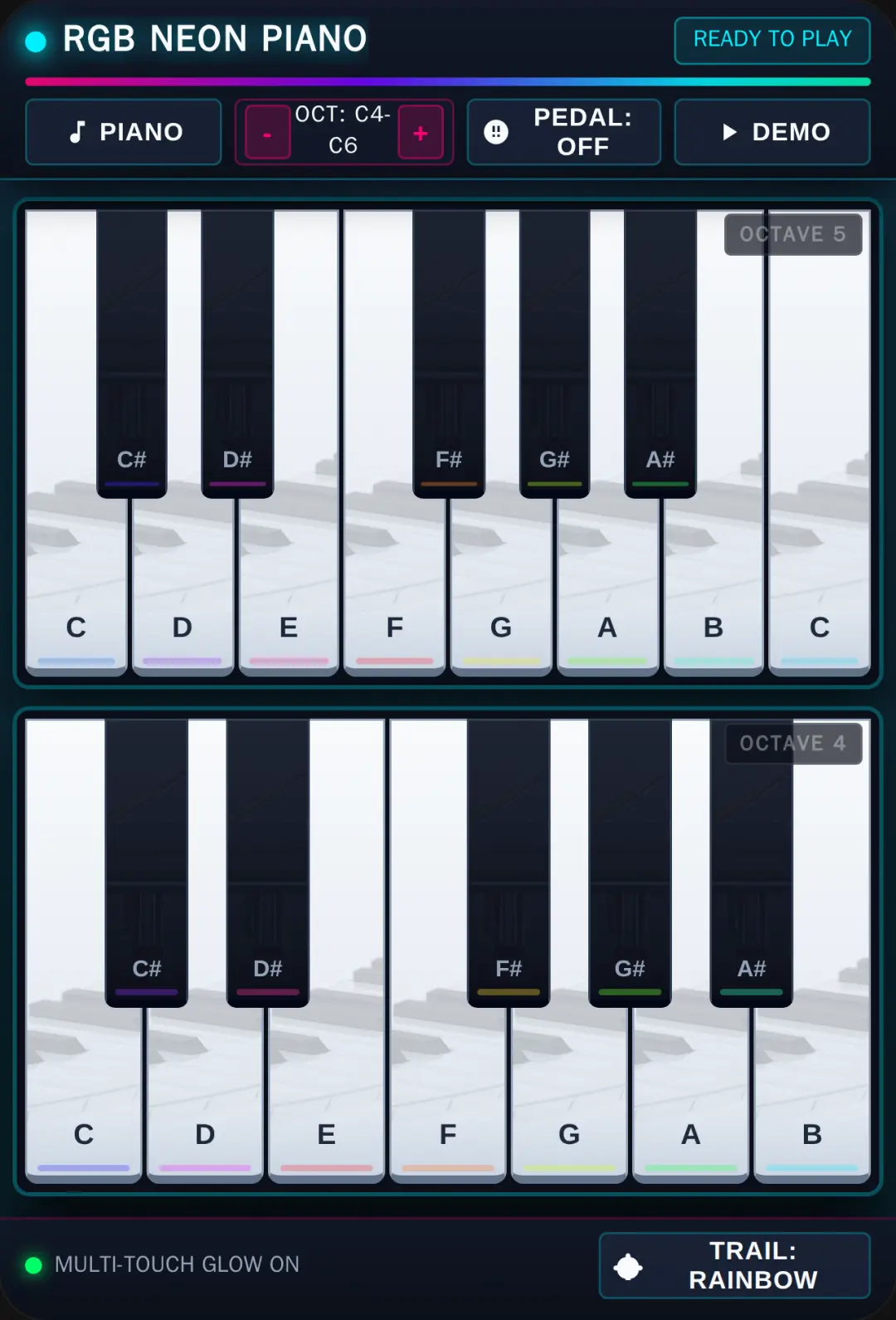 RGB Neon Piano cover