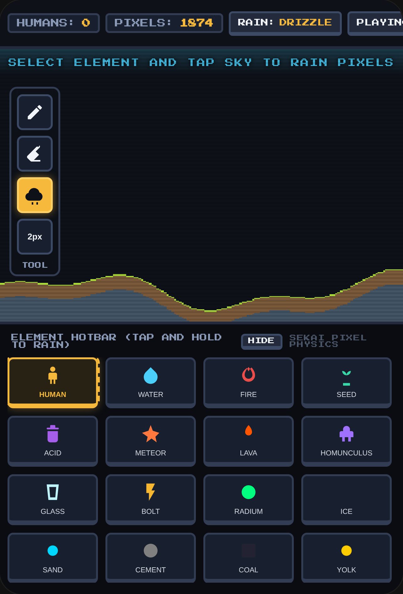 Pixel Element Rain Sandbox cover