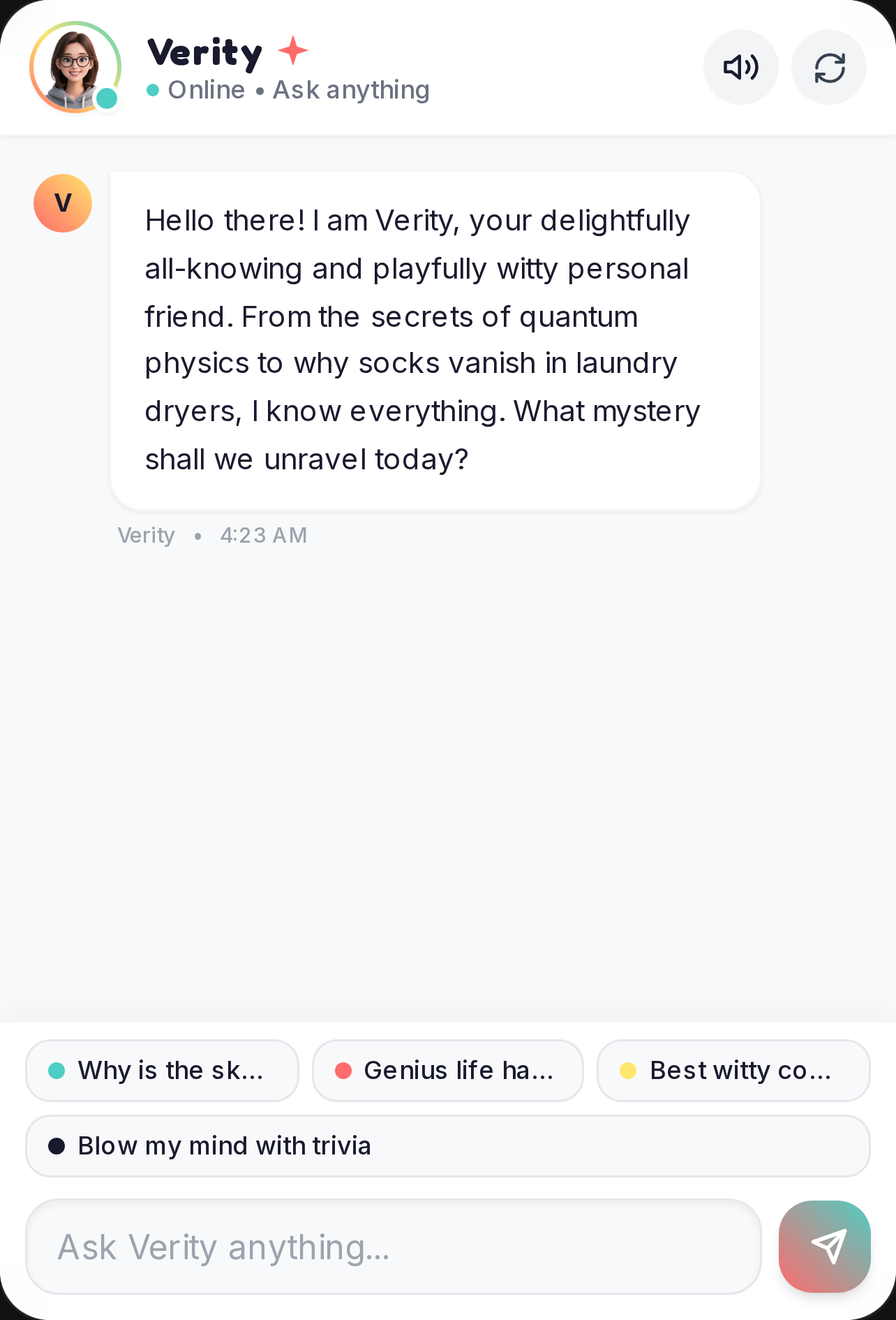 Verity — Your All-Knowing Witty Friend cover