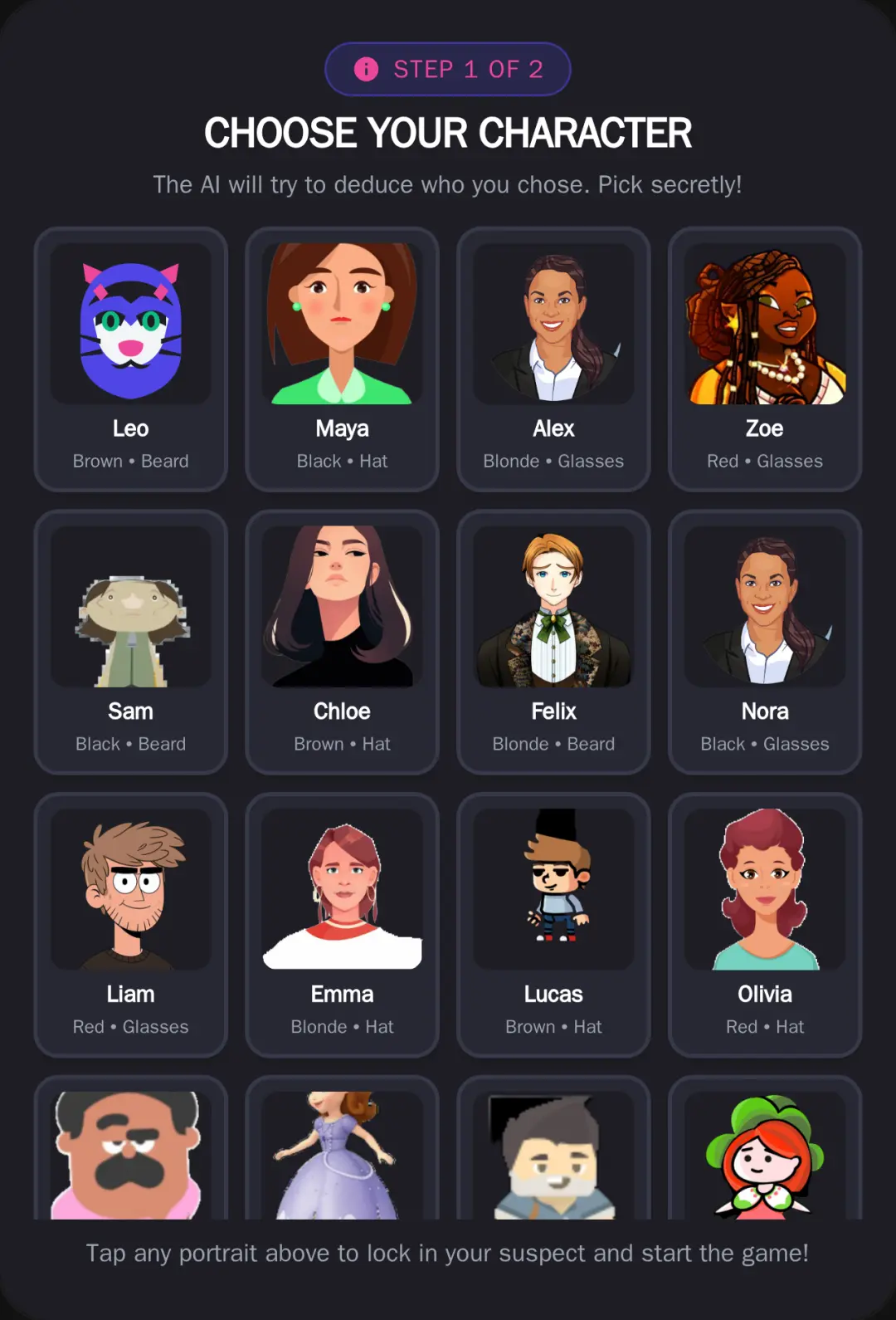 Guess the Character - Mystery Deduction Play this game and win from ai cover