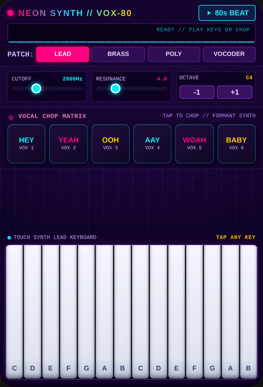 Neon 80s Synth & Vocal Chops cover