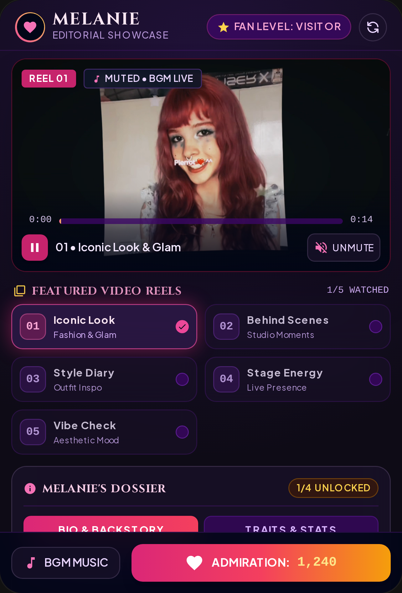 Melanie — Character Showcase & Portfolio cover