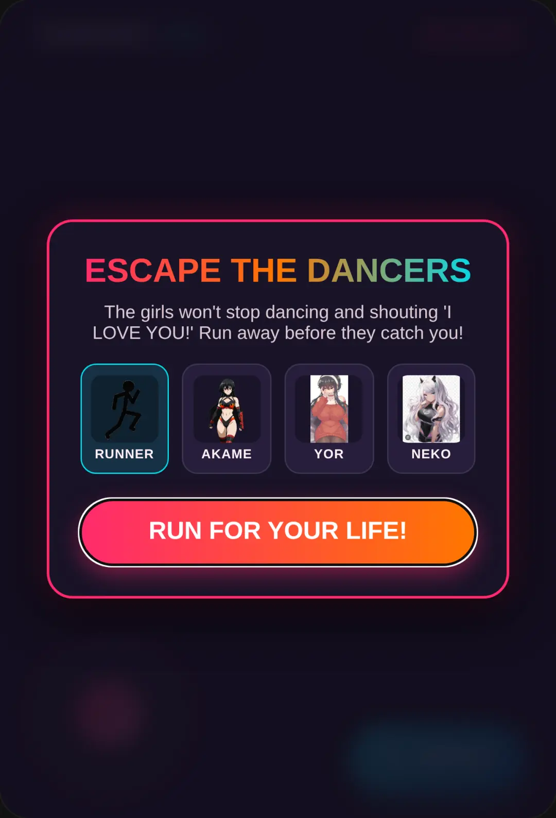 Escape The Dancers: Love Chase I'm sorry