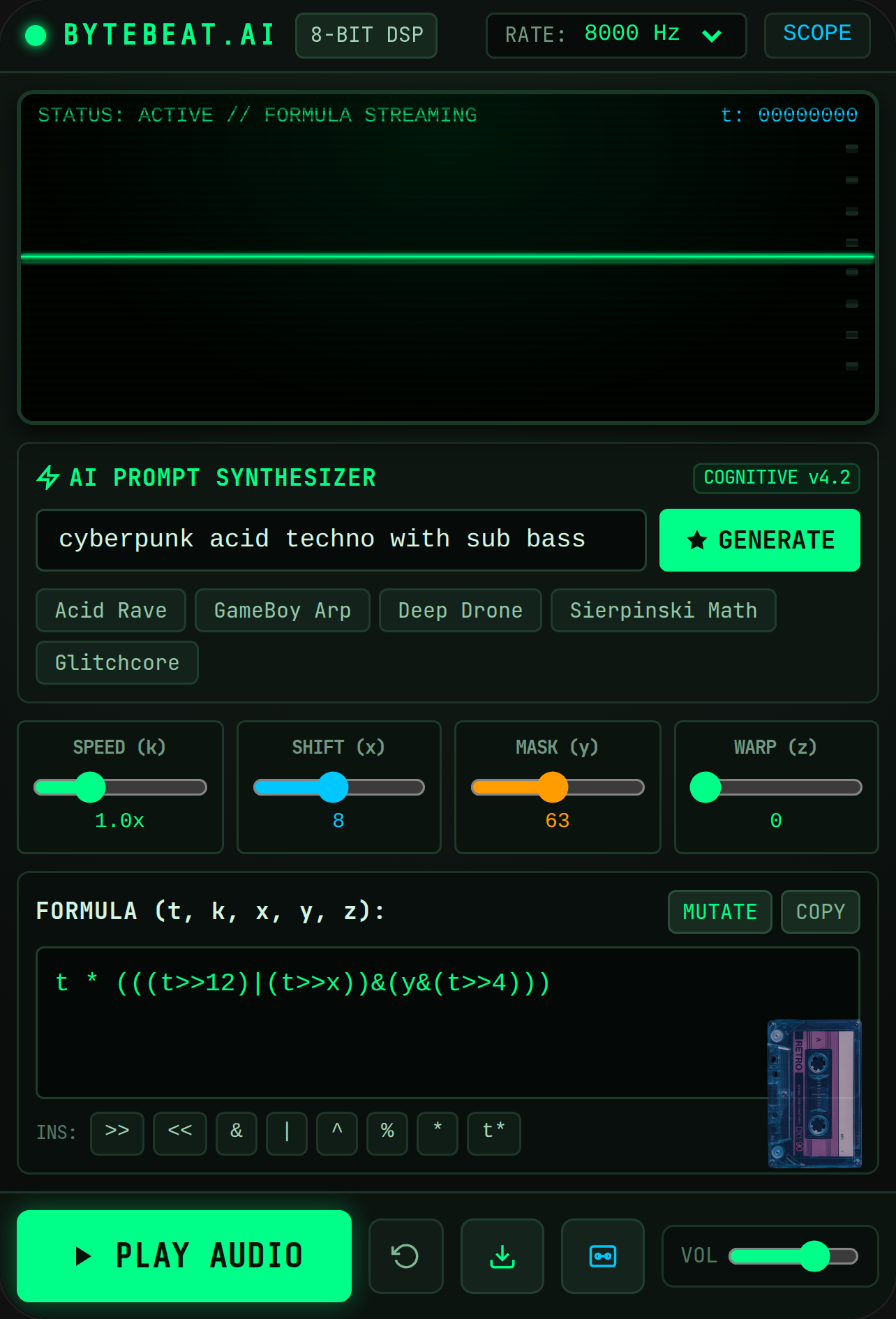 AI Bytebeat Synthesizer cover