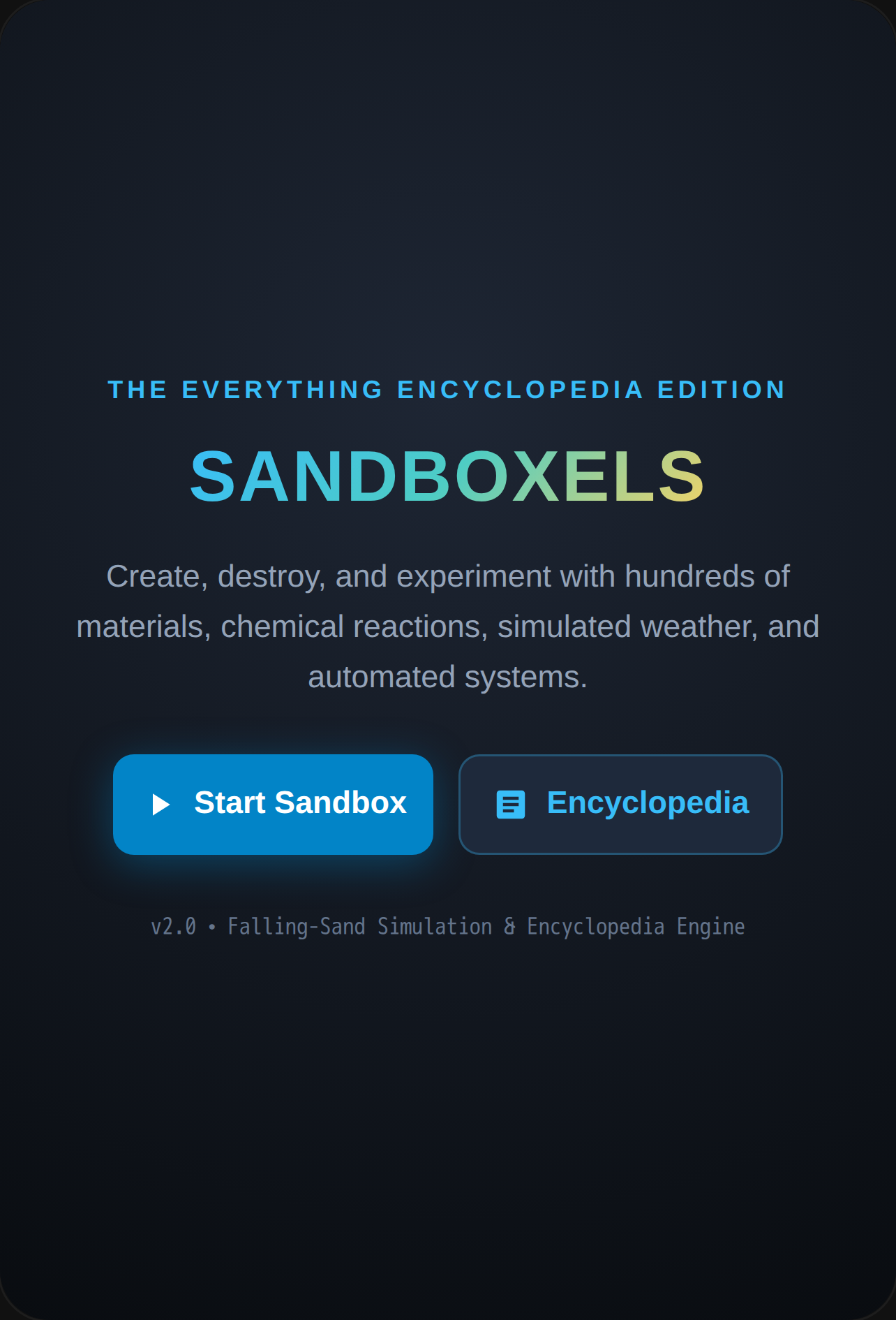 Sandboxels - Cellular Physics Sandbox cover