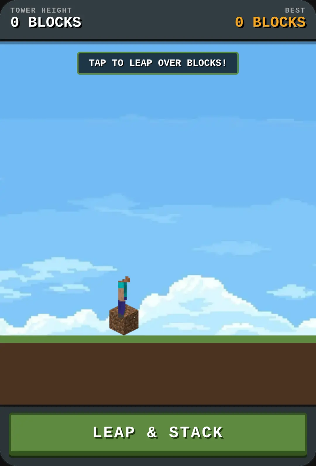 Minecraft Steve Dirt Tower Jump cover