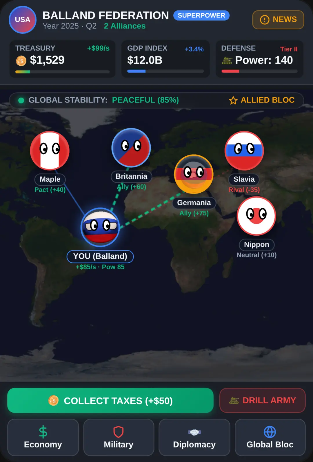 Countryball Geopolitical Simulator I don't know what my AI just built cover