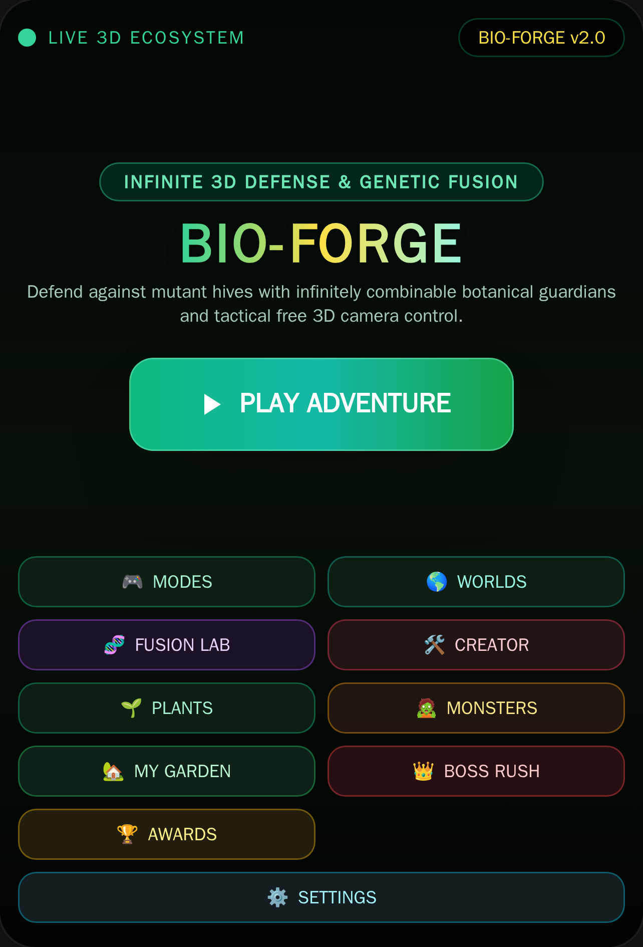 Bio-Forge: Infinite 3D Garden Defense cover