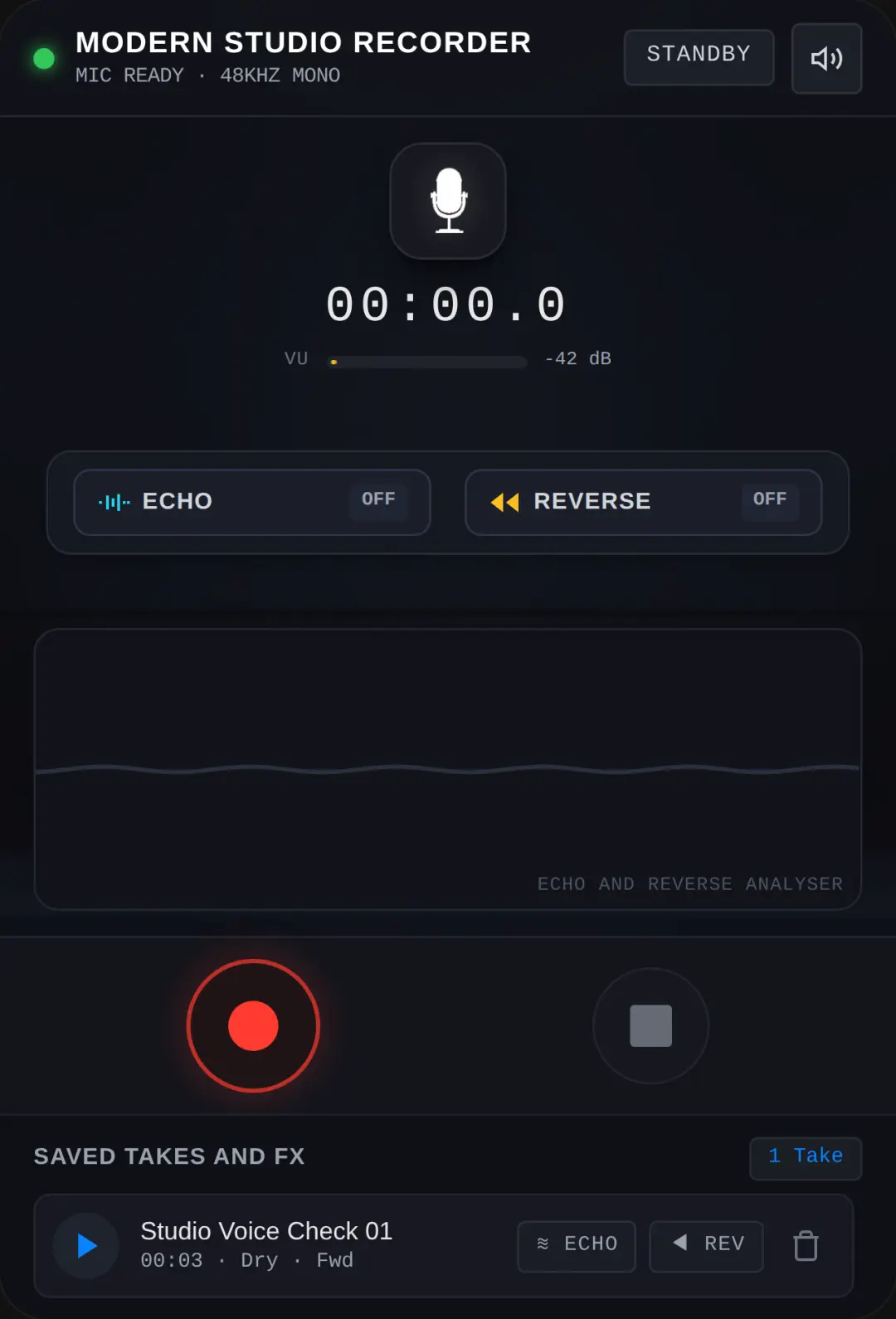 Modern Studio Echo and Reverse Recorder cover