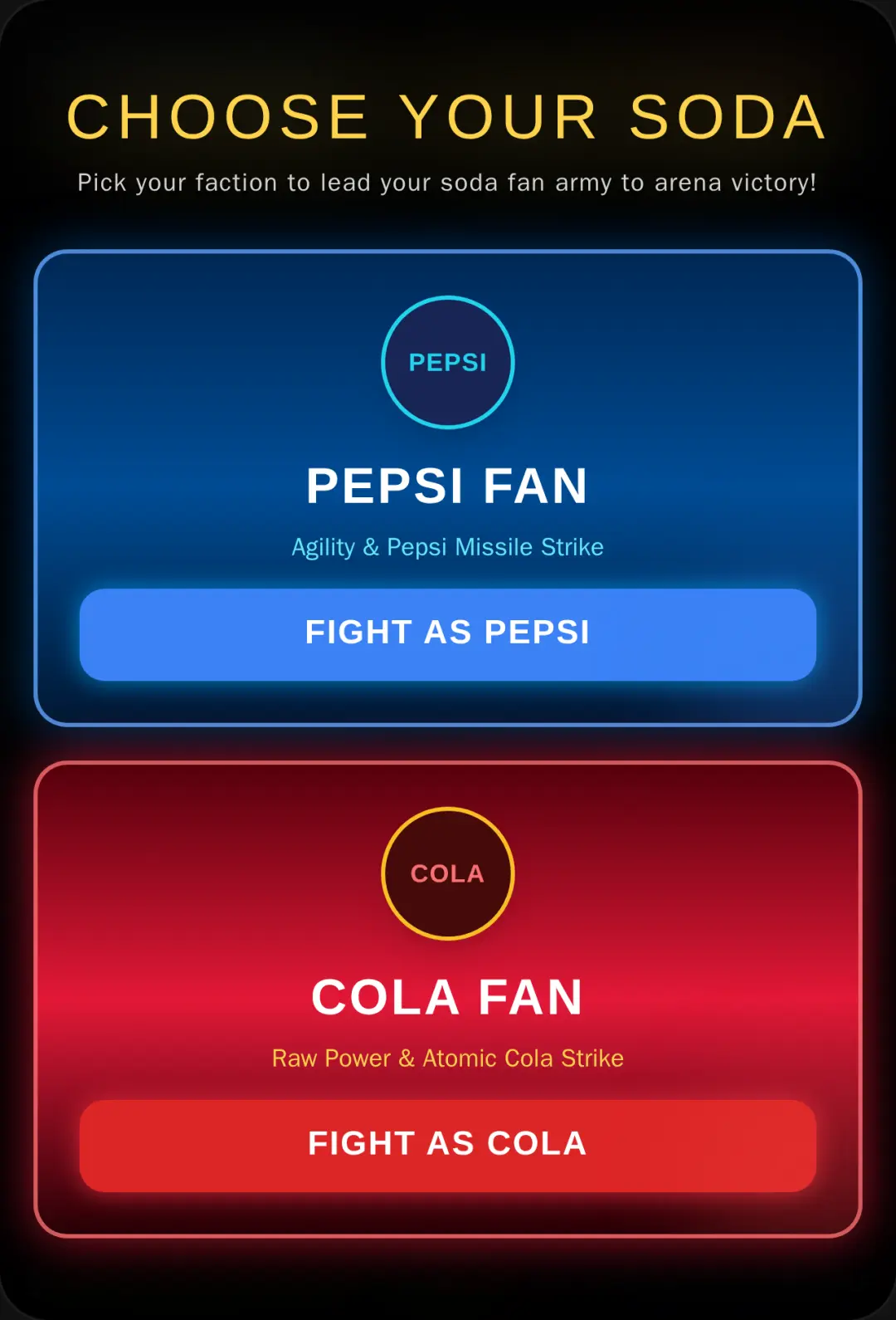Pepsi vs Cola: Ultimate Soda War Arena cover