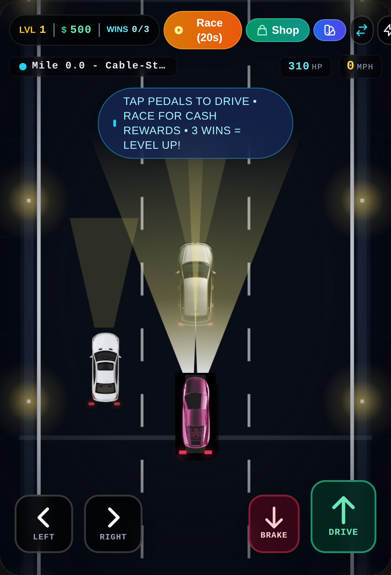 Causeway Nocturne - 2D Night Driving & Racing Simulator cover