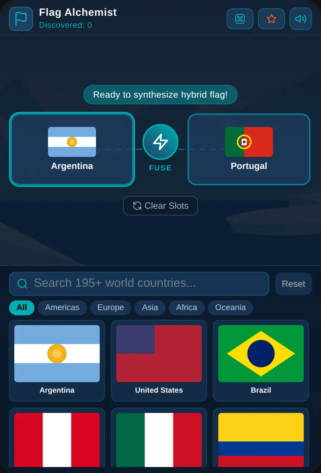 Flag mixer! Collect different types of flages and enjoy the calm music cover