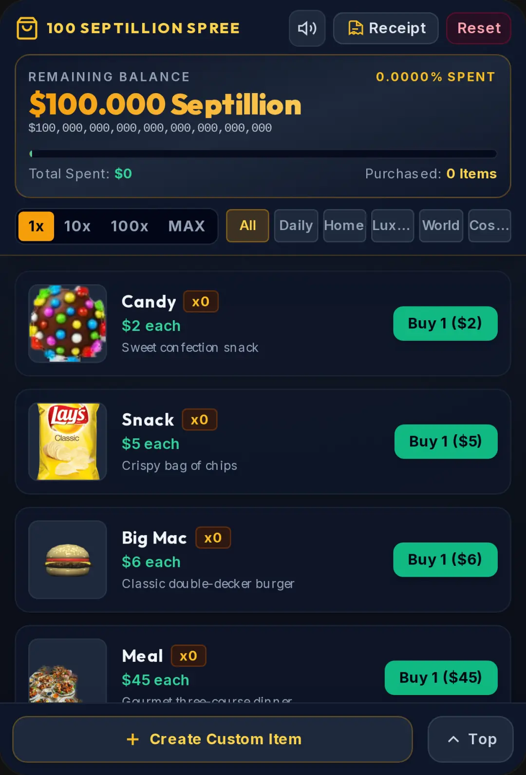 100 Septillion Shopping Spree cover