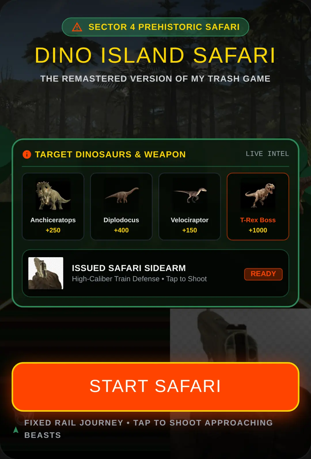 Dino Island Safari: The Remastered version of my trash game cover