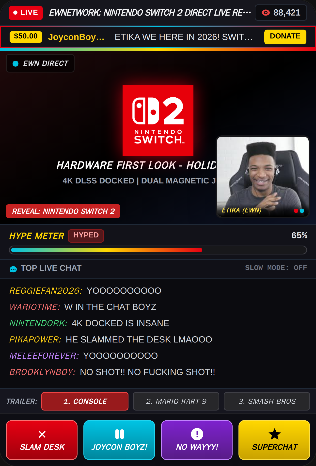 Etika Reacts to Nintendo Switch 2 | EWNetwork LIVE 2026 cover