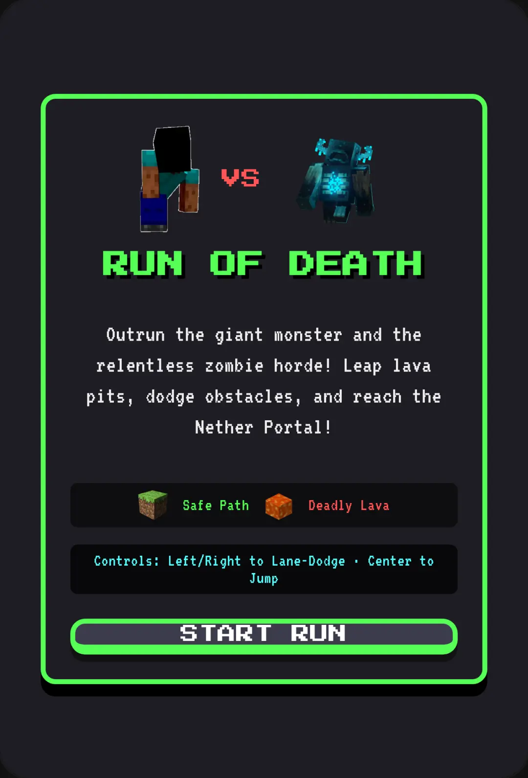 Minecraft Run of Death cover