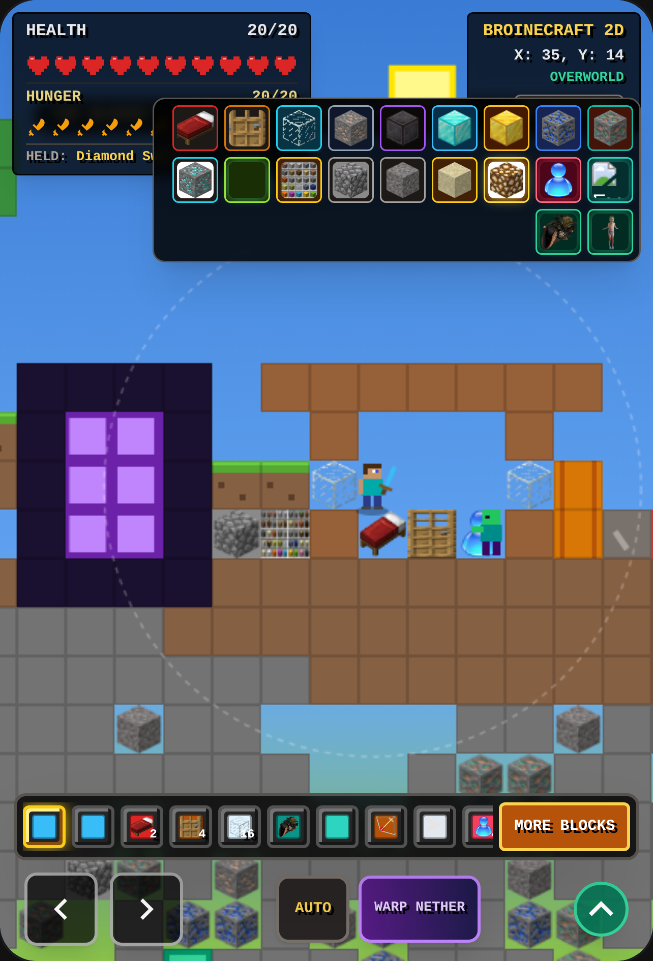BroineCraft 2D - Swords, Pickaxes & Precious Minerals Update cover