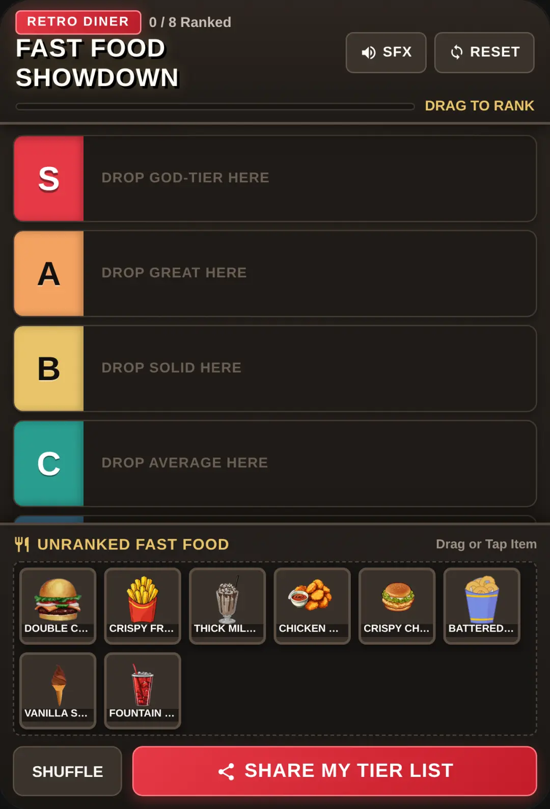 Fast Food Tier List Showdown cover