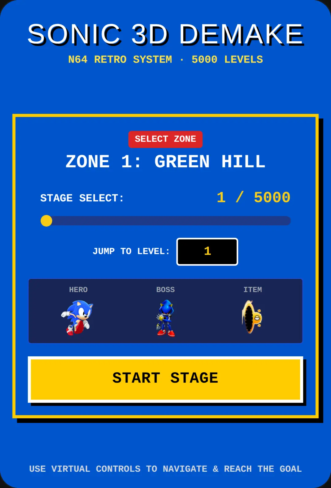 Sonic 3D N64 Demake cover