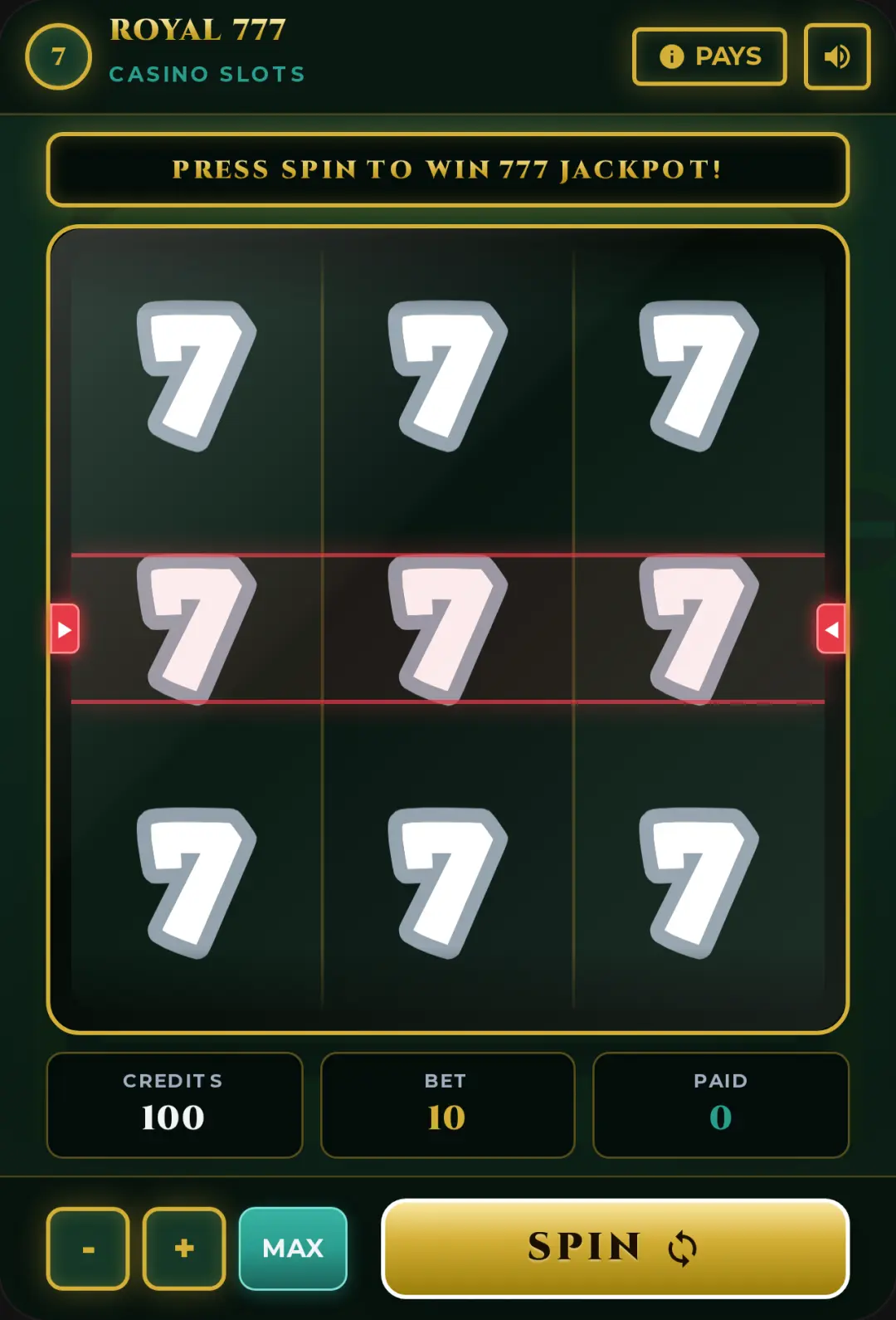 Royal 777 Casino Slot Machine cover