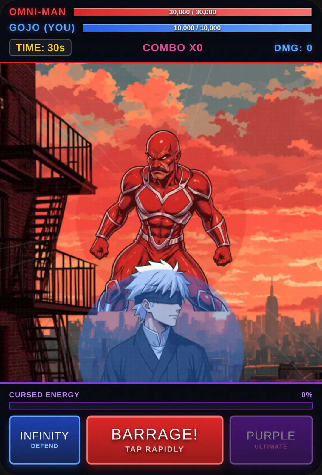Gojo vs Omni-Man: Infinity Barrage cover