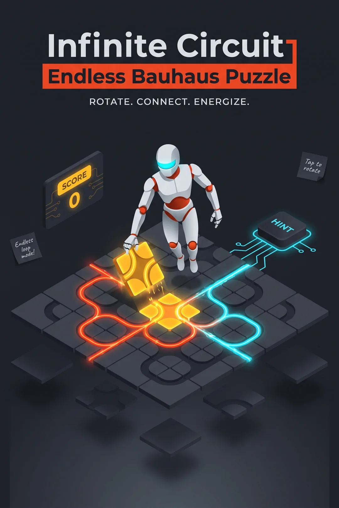 Infinite Circuit — Endless Bauhaus Puzzle