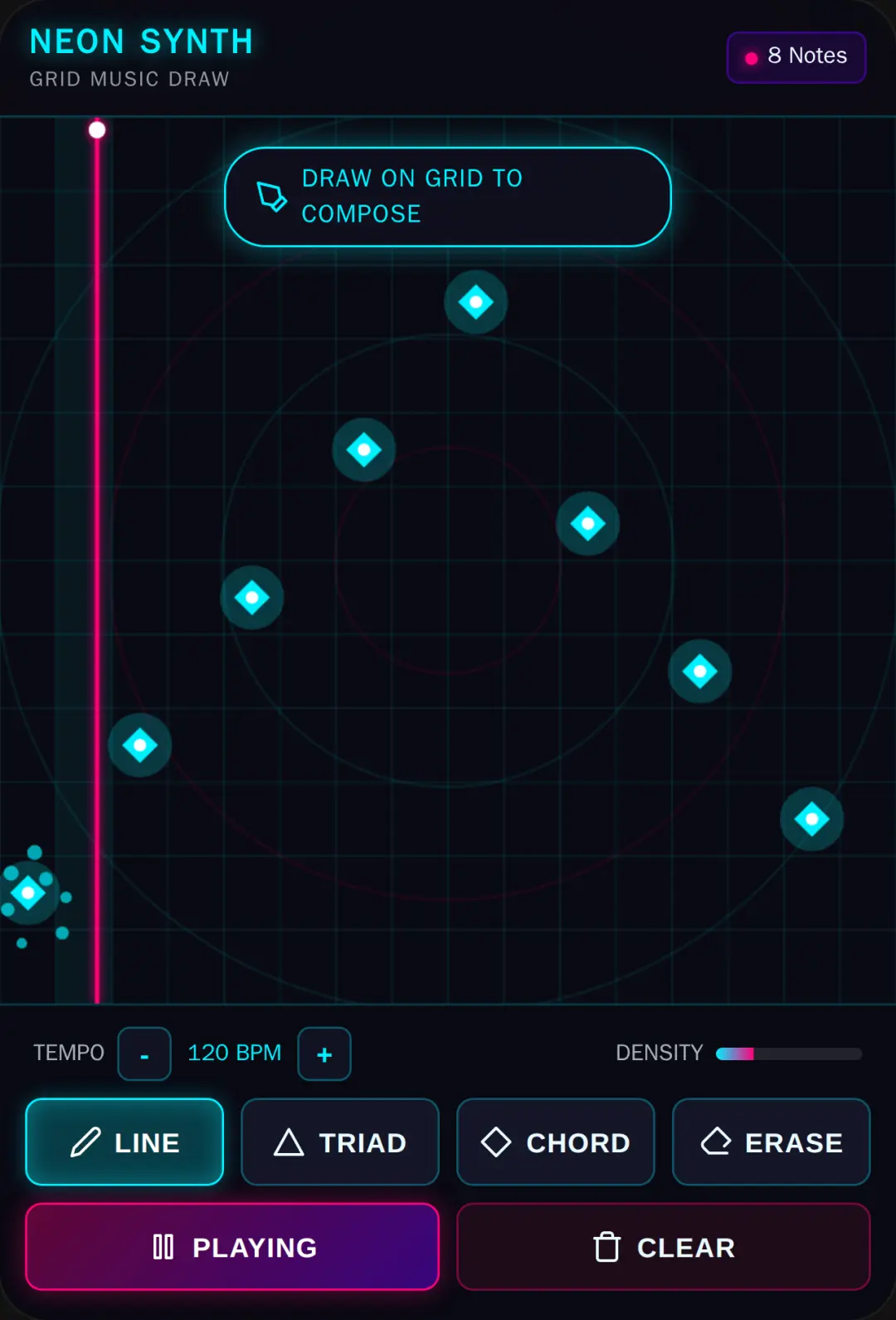 Neon Synth Grid - Music Draw cover