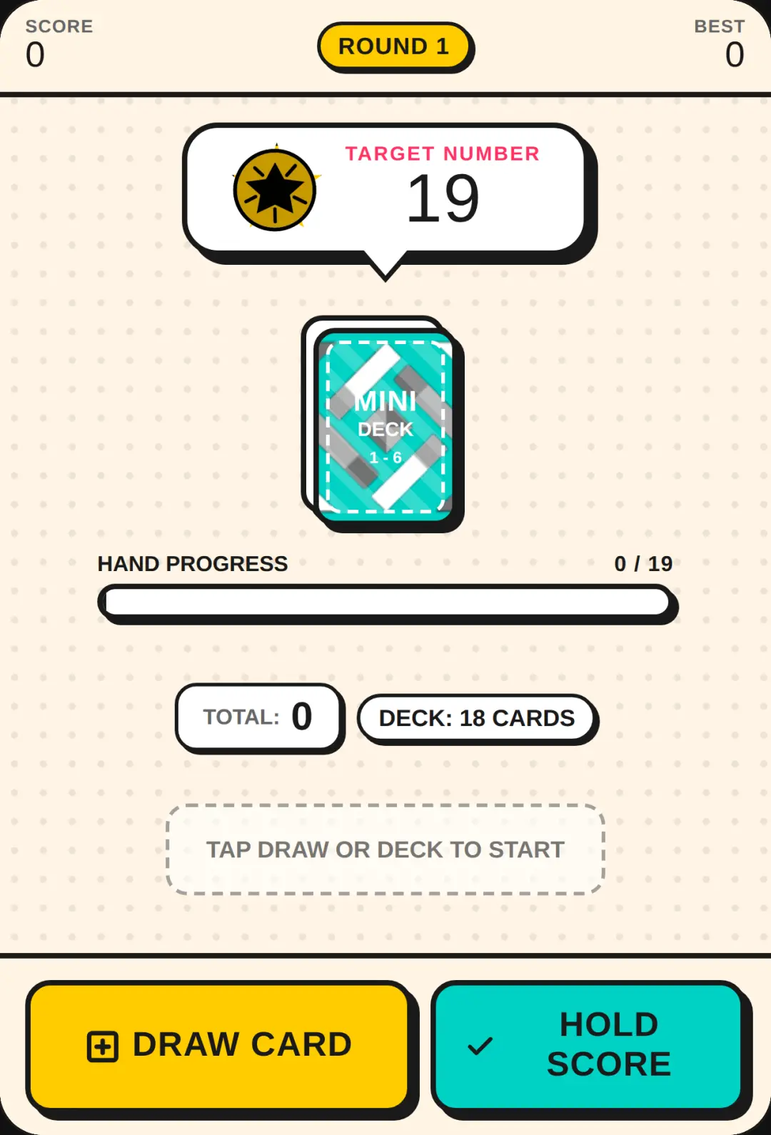 Mini-Deck Tapping Draw Target Number cover