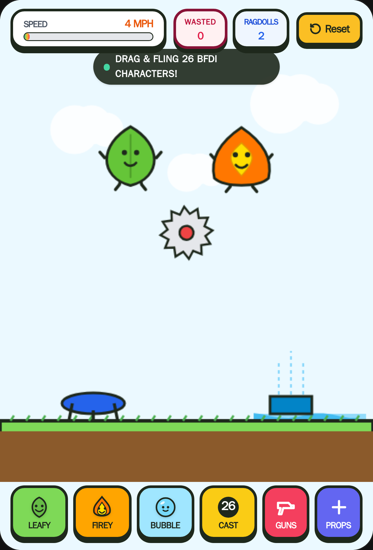BFDI Ragdoll Physics Playground cover