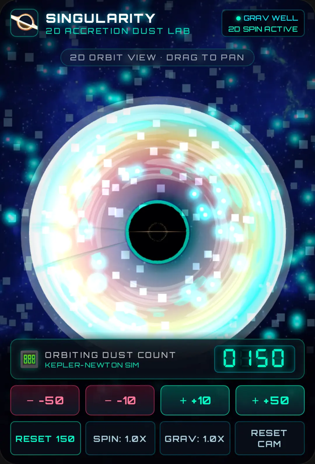 Singularity // 2D Black Hole Dust Simulation cover