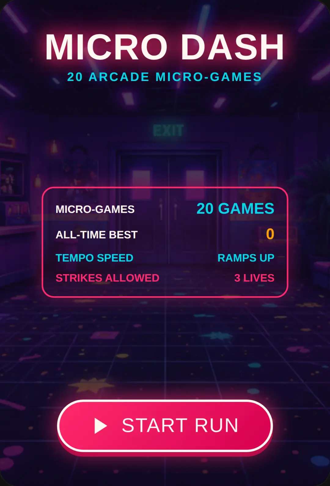 MICRO DASH - 20 2D Arcade Micro-Games cover