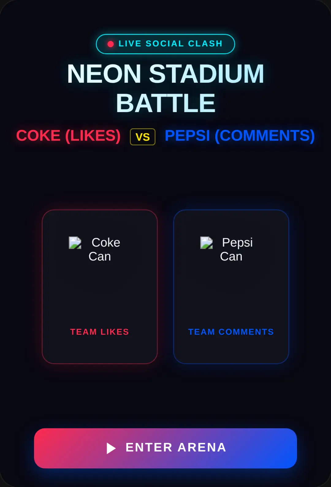 Coke vs Pepsi: Live Neon Battle cover