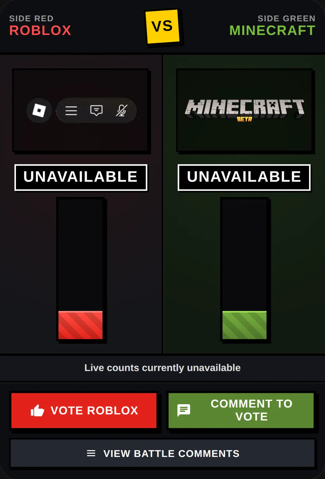 Roblox vs Minecraft - Battle Poll cover