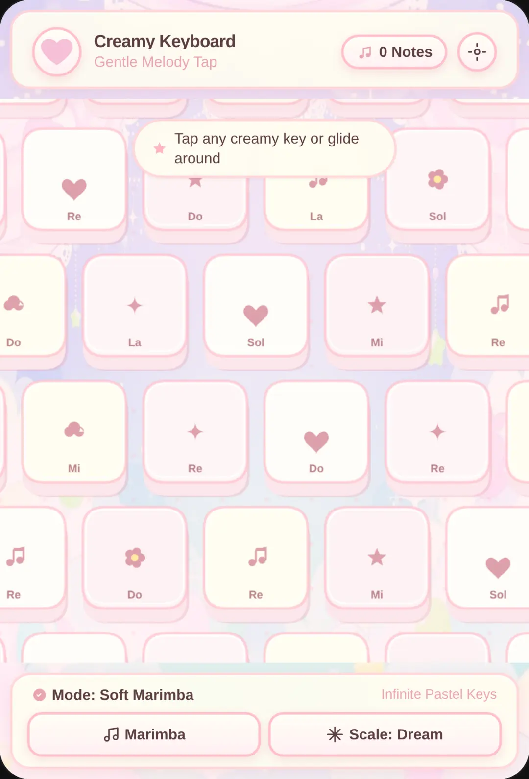 creamy cute keyboard infinity cover