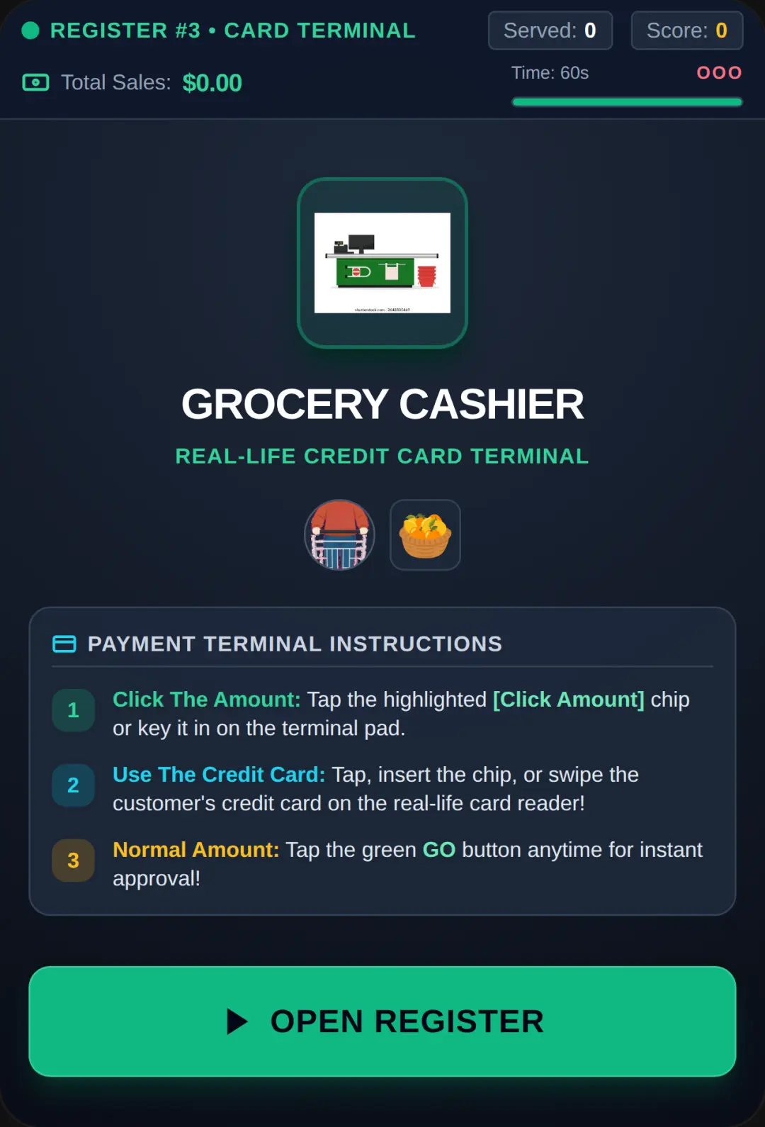 Grocery Cashier - Credit Card Terminal cover