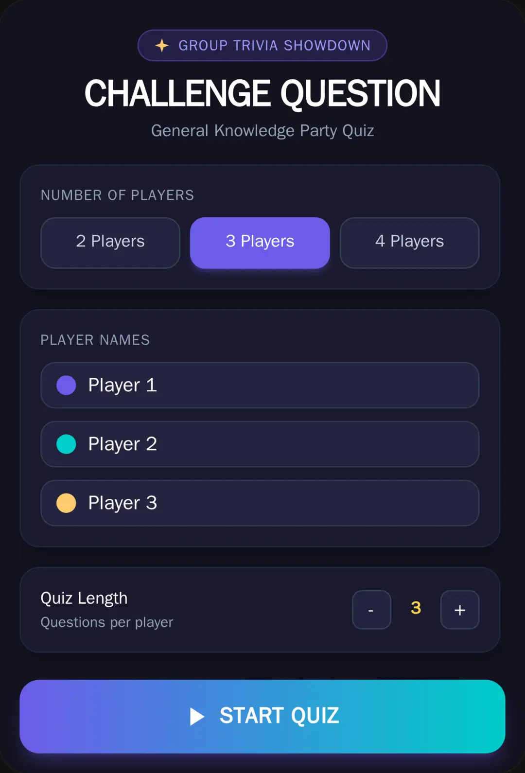 Challenge Question - Party Trivia cover