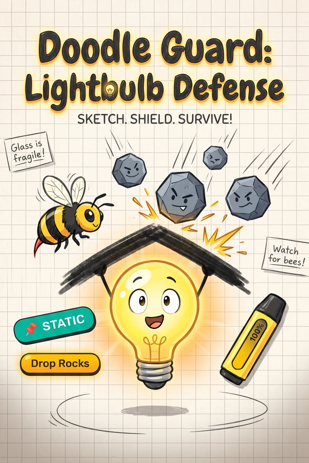 Doodle Guard: Lightbulb Defense