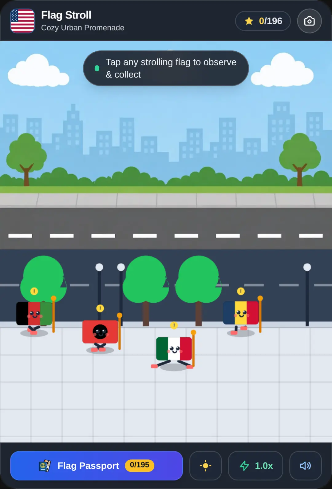 Flag Stroll: Cozy Urban Promenade (flags are inaccurate) cover