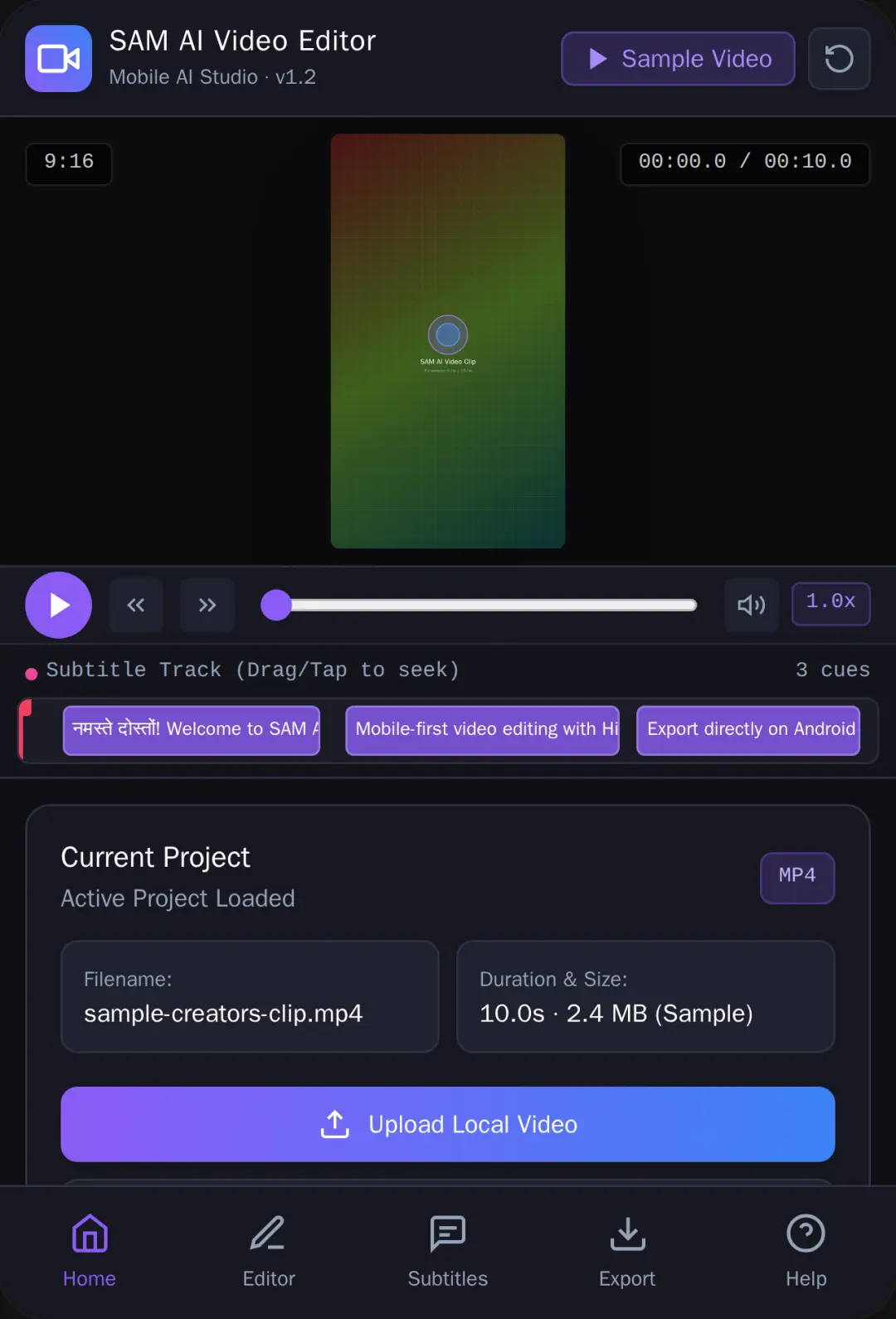 SAM AI Video Editor cover