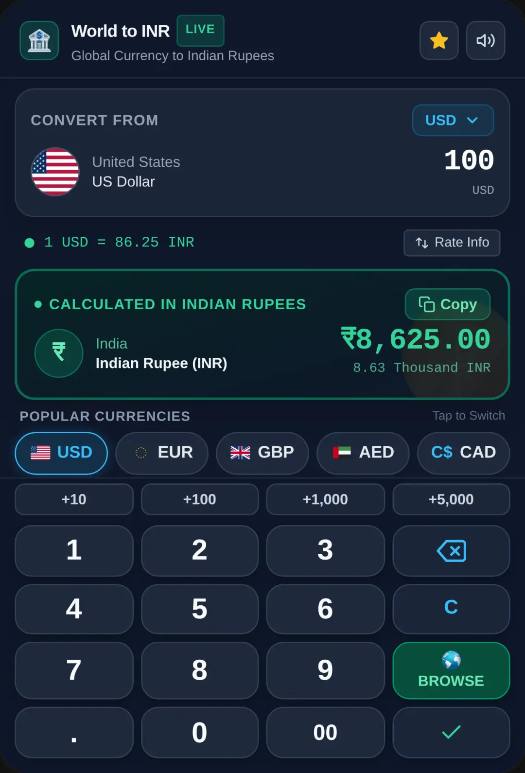 World Currency to Indian Rupees Calculator cover