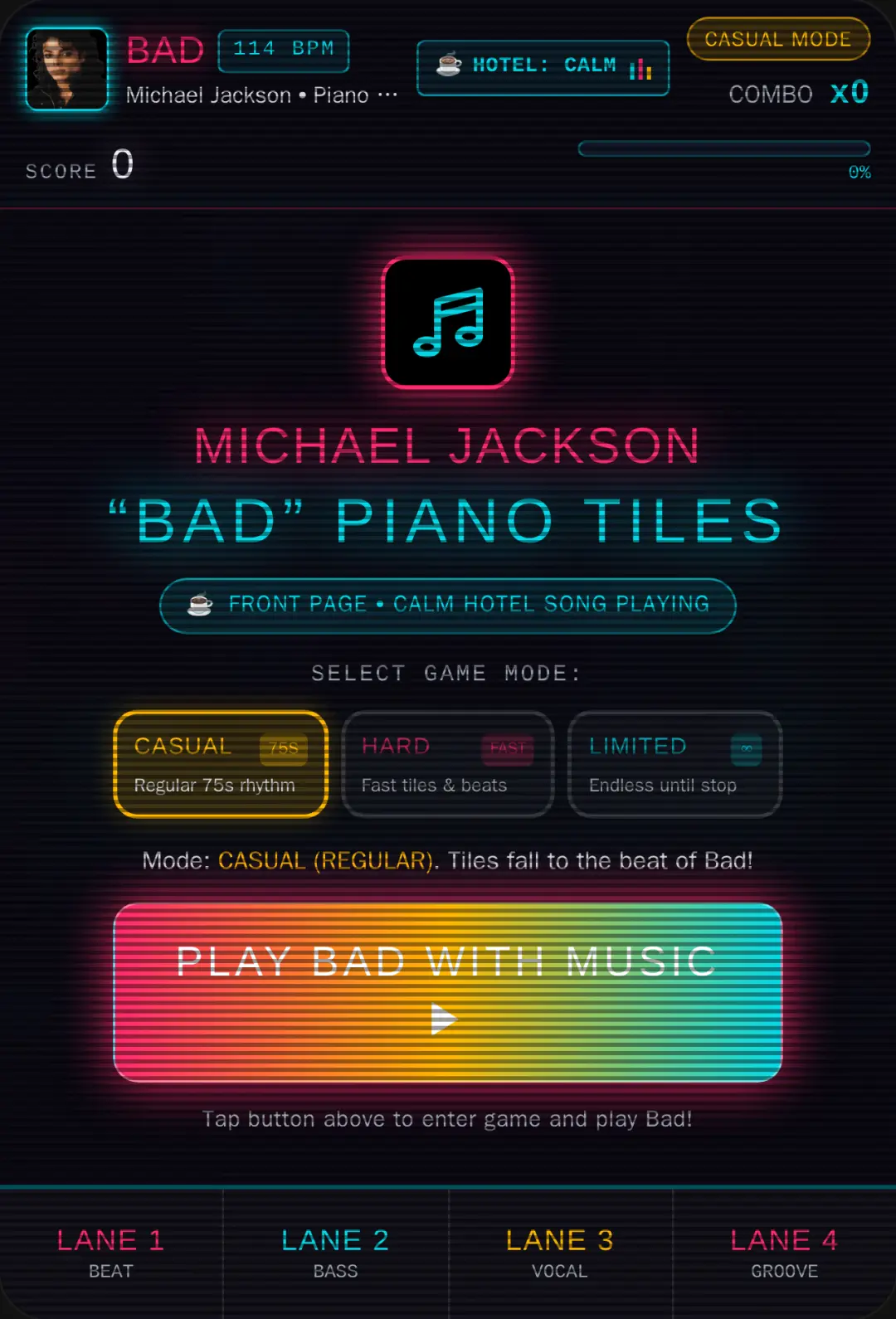 BAD - Michael Jackson Piano Tiles cover