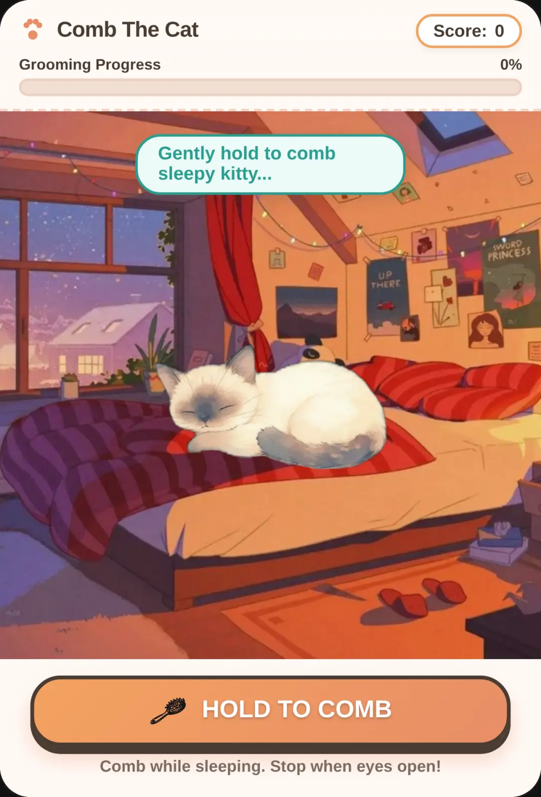 Sleepy Cat Combing cover