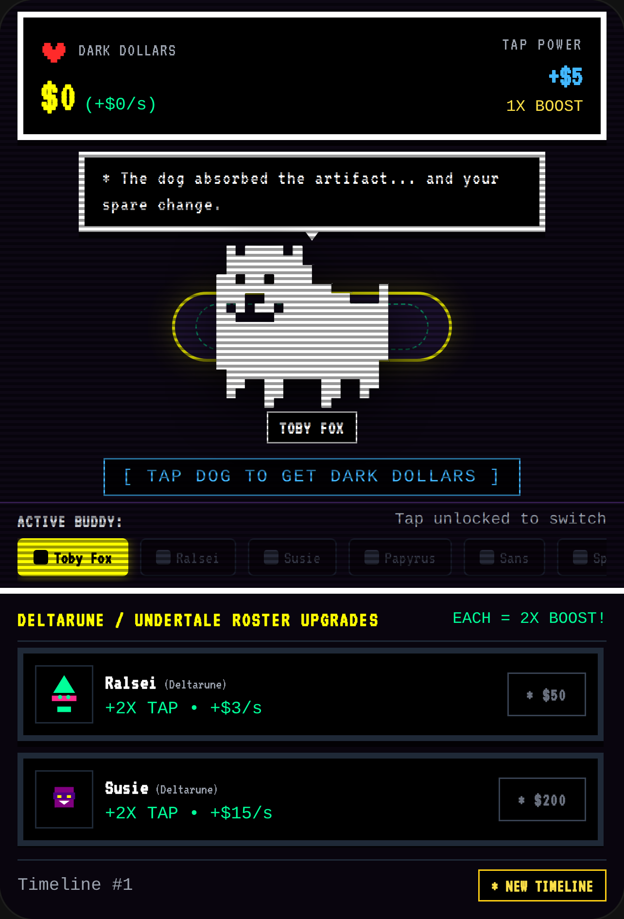 Deltarune Clicker - Toby Fox Tap THE DOOOG cover