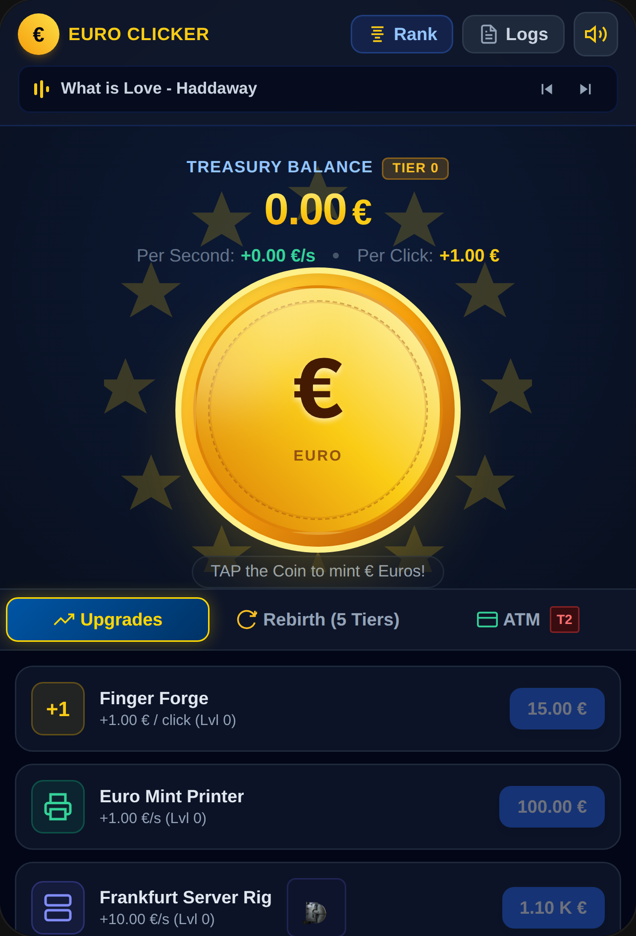 Euro Infinite Clicker - Tycoon & Rebirth cover