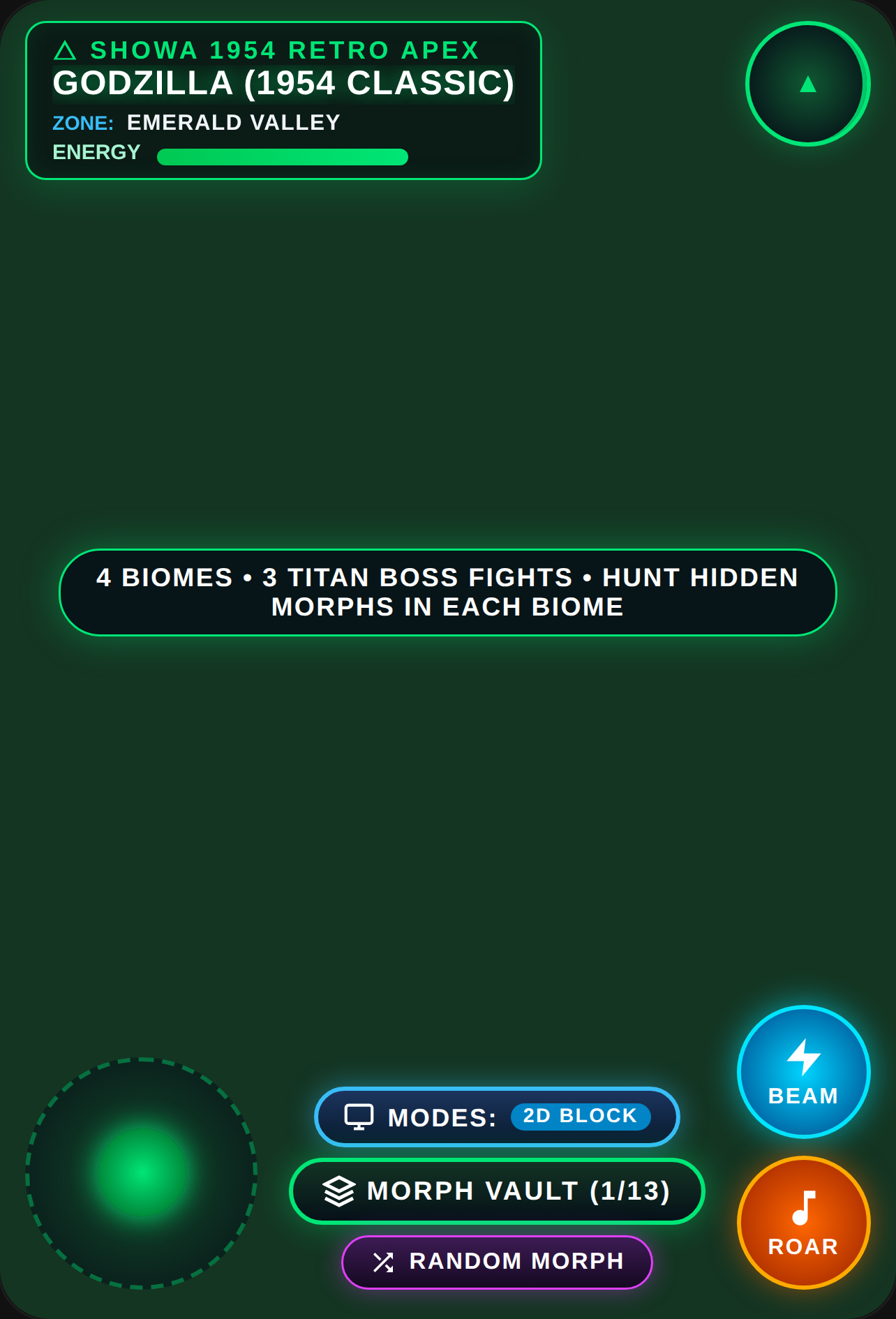 find the godzilla Morphs: Titan Wilderness & Boss Battle cover