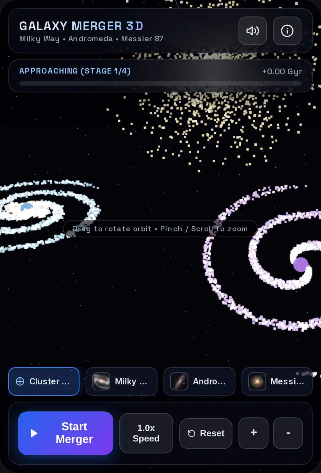 Realistic 3D Galaxy Merger Simulator cover