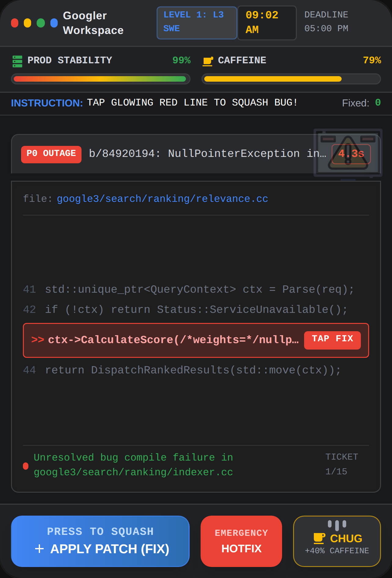 Google SWE Simulator: Sprint Meltdown cover