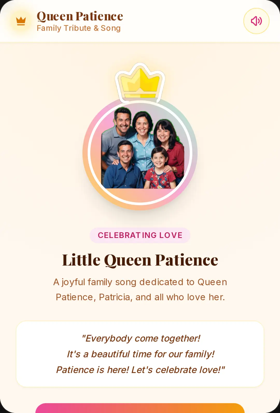 Little Queen Patience - Family Tribute cover