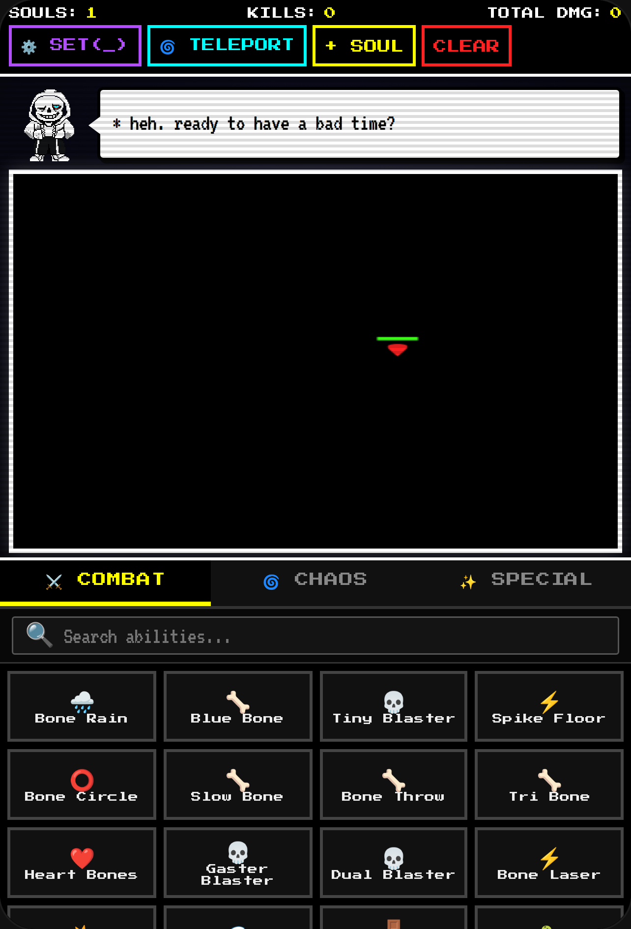 Sans Battle Soul Sandbox