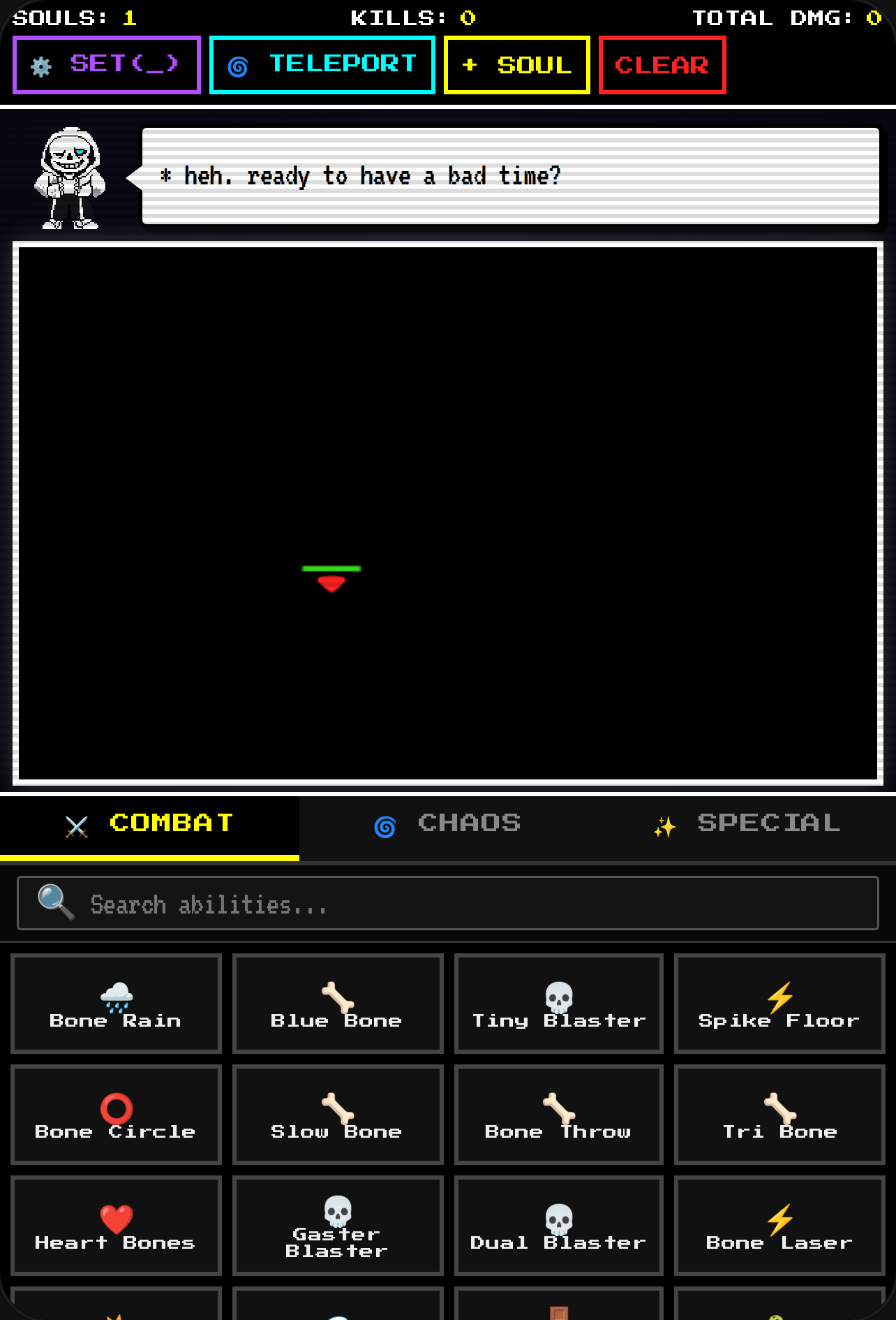 Sans Battle Soul Sandbox